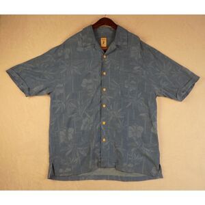 Vintage Jamaica Jaxx Men Short Sleeve Floral Button Up Hawaiian Shirt Large